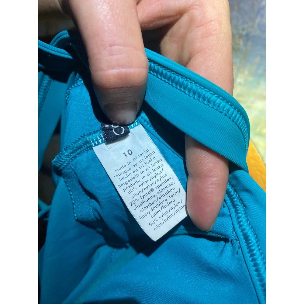 Calvin Klein Womens Turquoise Blue Cross Strap Open Back One Piece Swimsuit 10 - Picture 4 of 7